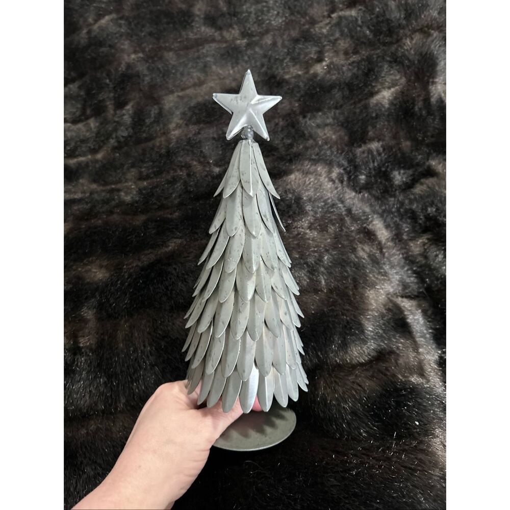 Pottery Barn Galvanized Tree with Star | Small‎ Metal Christmas Tree lot of 2
